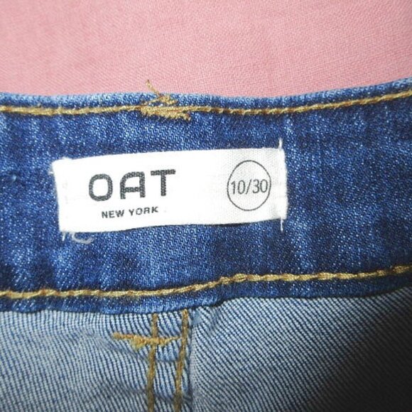 Women's Wide Leg Jeans Size 30 Baggy Rhinestones Bling Fringe High Rise Oat NY - Picture 6 of 10